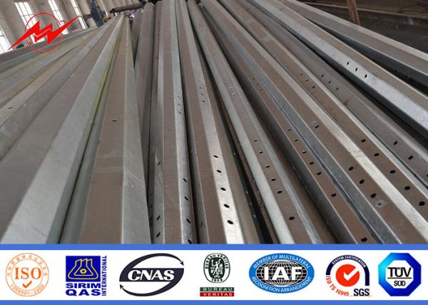 Low Voltage Hot Rolled Steel Electric Light Pole With HDG Powder Coating