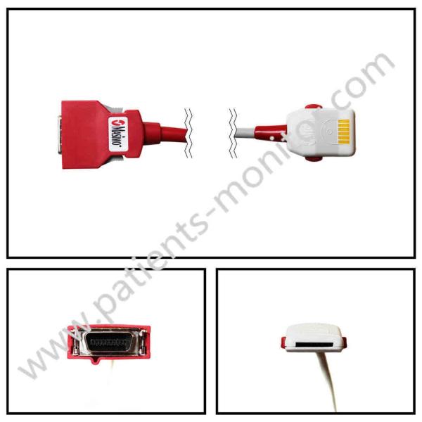 Masima 2058 Red PC-04 LNOP Series 20 Pin Connector SpO2 Patient Extension Adapter Cable 4FT/1.2M Medical Equipment