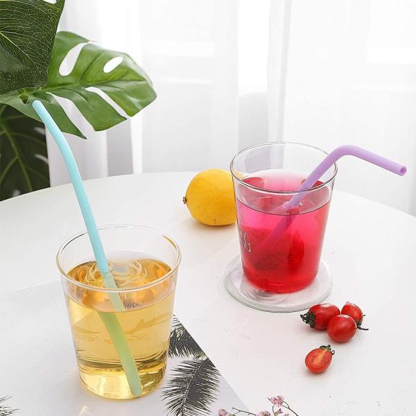 Reusable Flexible Silicone Kitchen Product Straws Odorless Durable