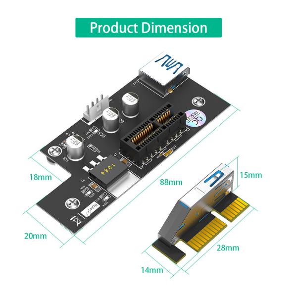 GPU PCI Express 1X до 1X / 4x / 8x / X16 Riser Card Extender с магнитными подставками