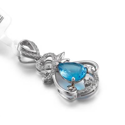 Joia das senhoras de Crystal Pendant 925 Sterling Silver Chain Necklace Womens do coração do casamento