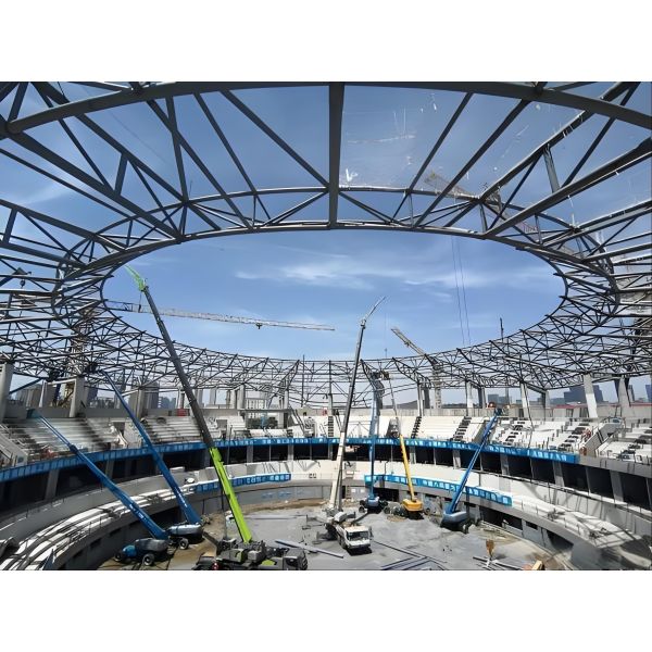 EN 10025 Building Steel Structure Large Span Sustainable Steel Structure Stadium