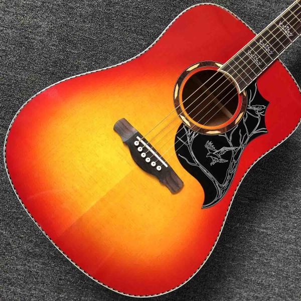 Custom 41 Solid Spruce Top Classic Acoustic Guitar with Pickup 301 Rosewood Fingerboard Mahogany Back Side