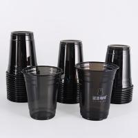 Logo personnalisé imprimé Gobelets en plastique PET transparents Noir Pour boire du café