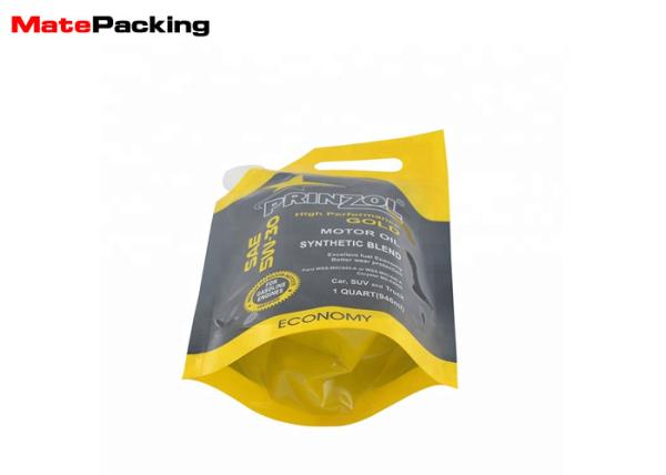 Multi Size Oil Spout Pouch Custom Plastic Liquid Packaging Stand Up Engine Motor