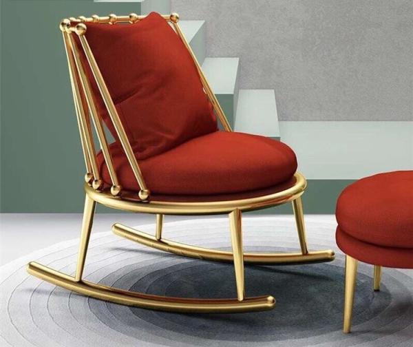Modern Design Leisure Stainless Steel Armless Sofa chair Rocker Chair for Hotel Living room
