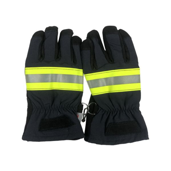 17 Style Firefighter Rescue Gloves, Aramid Flame Resistant Back, Cowhide Leather Palm, TPU Waterproof & Aramid Heat Insulation Safety Gloves for Fire Fighting Emergency Operation