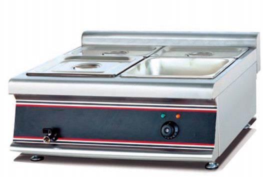 Ресторан Электрический супонагреватель Bain Marie 220-240V 50Hz 0°C~100°C Серебряное кулинарное оборудование