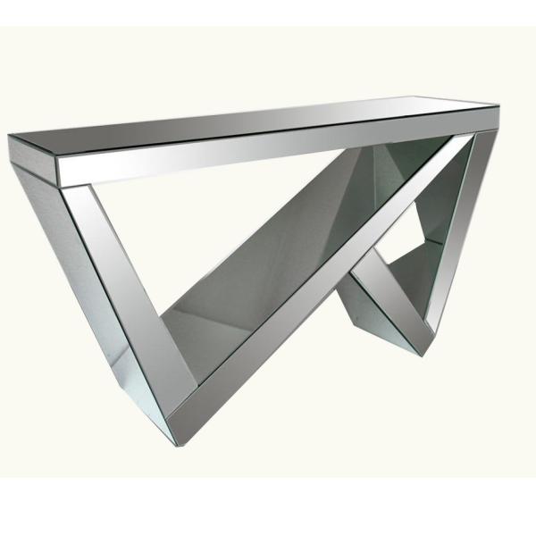 ODM Mirrored Furniture Slim Console Tables Glass For Hallway Living Room