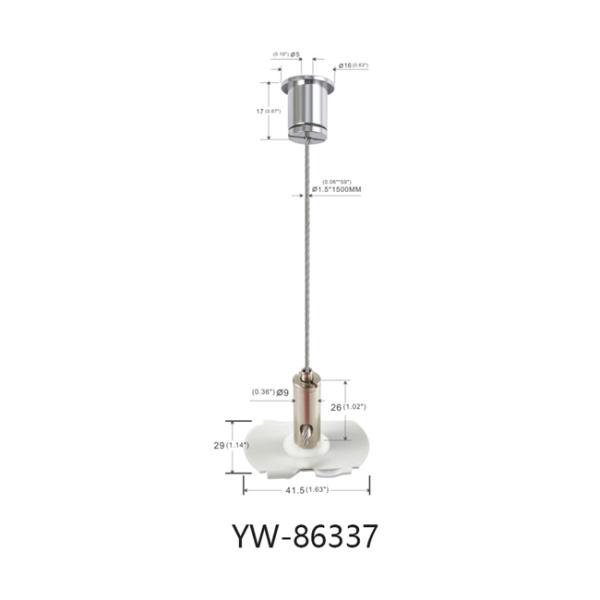 Nickel Pated Brass Wire Suspension Cable Kit With Adjustable Gripper YW86337