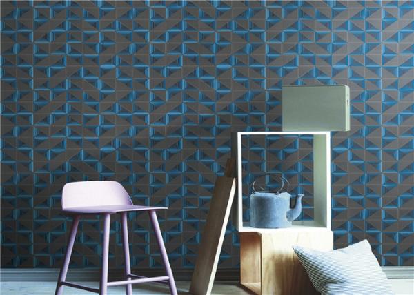 3D Contemporary Geometric Wallpaper Living Room Decoration With CE SGS Listed