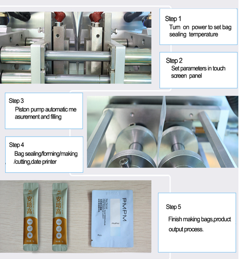 Automatic Detergent Laundry Powder Packaging Machine Honey Sauce Sachet Packing Machine Juice Packing Line Machine Leakproof Packing Machine 50bags/min packing machine for small business