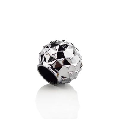 Unique Style Custom Logo Shiny Silver Round Zamak Cap For Perfume Bottle Package