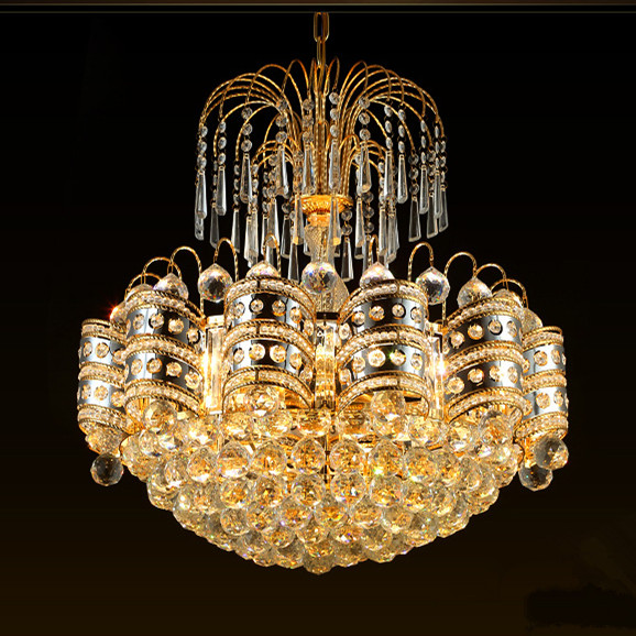 Цвет золота Dia 48cm света шкентеля комнаты прожития E14 виллы Кристл