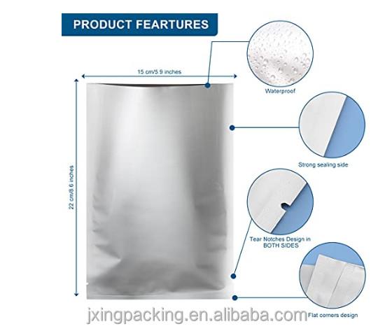 Polypropylene Mylar Moisture Proof Plastic Bags Vacuum 3 Side Sealed bag
