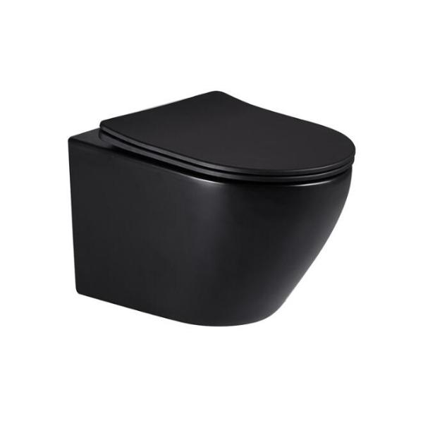 European Classic Design Matte Black 2 in 1 Ceramic WC Bathroom Toilets Water Set Ware