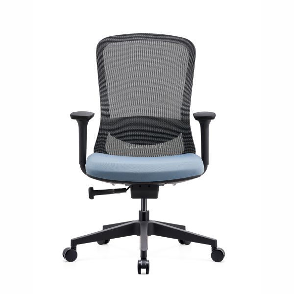 4D Adjustable Armrest Ergonomic Mesh Task Chair Blue Modern Swivel Mesh Fabric Office Chair