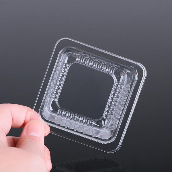 Bolha plástica Tray Food Grade do ANIMAL DE ESTIMAÇÃO claro descartável do Mooncake 6.8*6.8*3.4cm