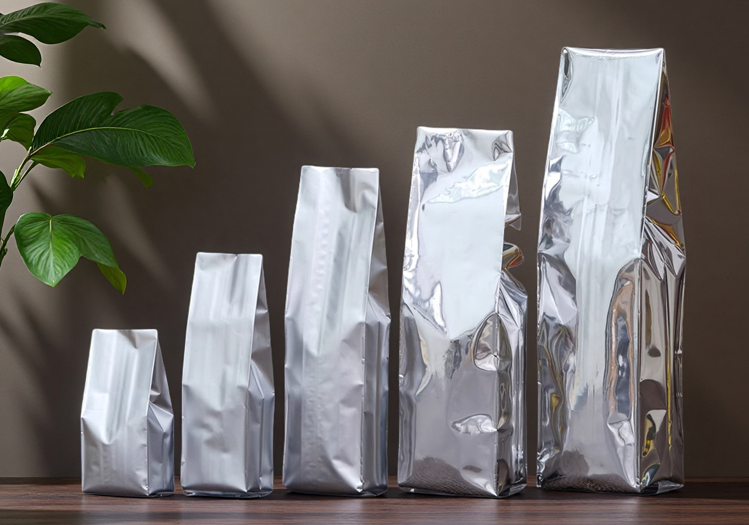 Silver Aluminum Tea Bag 50g 100g 125g 250g Green Tea Bag Vacuum Sealable Gusset Plastic Package Matcha Tea Bag