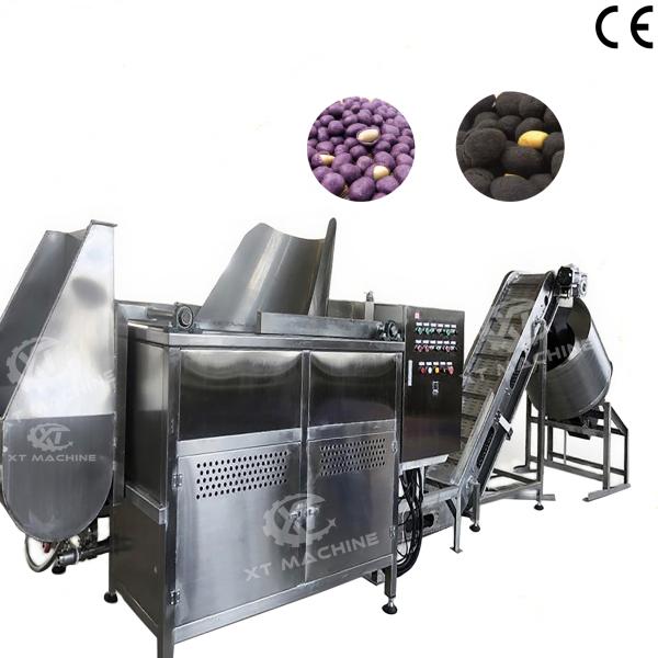 Automatic Discharging Almond Peanut Batch Fryer Powder Coated Peanut Bean Nut Frying Machine