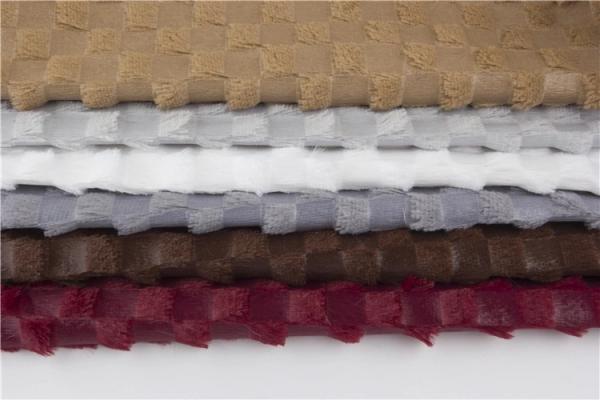 Eco-friendly Fashion High Quality Laminated Small Grid Fabric Velvet Print Sofa Velvet Textile Fabric