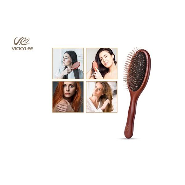 Red Wooden Handle 9.36 Inch Soft Paddle Brush For Hair