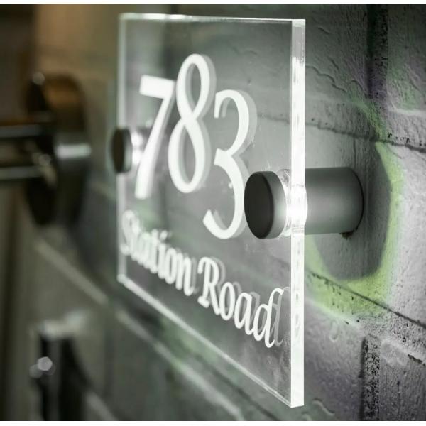 KWS-CW Custom Acrylic Metal House Number Acrylic Glow Sign Board Designed for Supermarkets