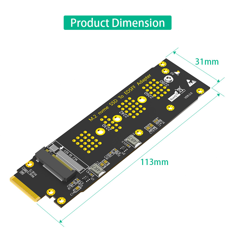 Линейка 1U GEN-Z EDSFF E1.S Интерфейс с NGFF M.2 Ключ-M M2 NVMe SSD конвертер адаптерная карта