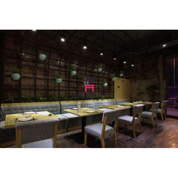 Набор софы ресторана фаст-фуда деревянный, изготовленная на заказ кожа/ткань драпирования будочки софы