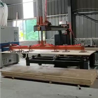 Máquina de carregamento e descarregamento de placas de madeira de construção de aço controlada por PLC com ecrã LCD sensível ao toque