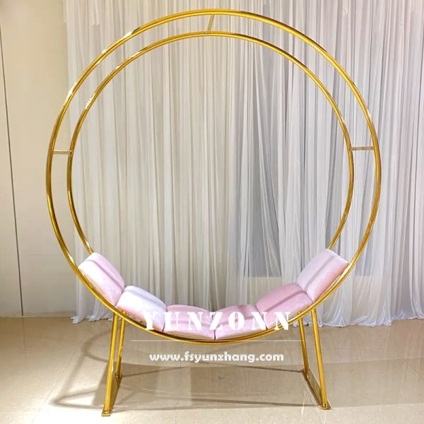 Modern Round Wedding Throne Chair Set for Couple Colorful Birdcage Sofa for Villa Dining Steel Material Stylish Metal Design