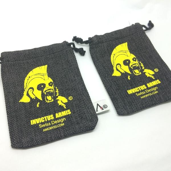 Hot stamping Cotton Rope 18x23cm Jute Drawstring Bag for candy packing