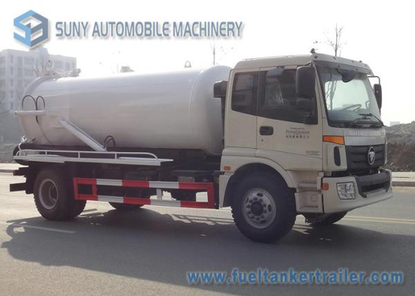 FOTON Auman 4x2 Vacuum Tank Truck / Vehicle Mounted Water Tanks Capacity 10m3