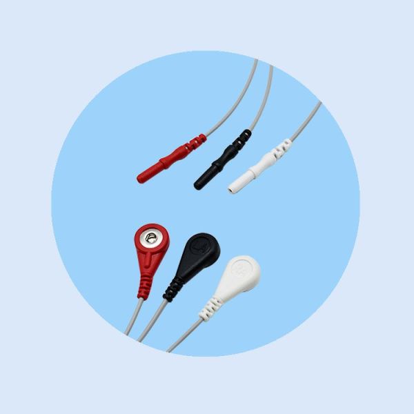 OEM D Type 3 Lead Dynamic Electrocardiograph Machine Recording Box 3 Lead Wire Buckle ECG Connection Medical Consumables