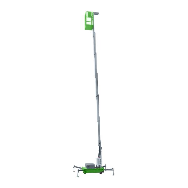 Portable Aluminum Aerial Work Platform Single Mast Man Lift 8 Meters Lifting Height