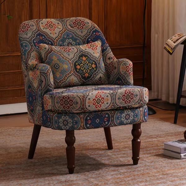 Luxury Retro Ringer Solid Wood Chair Hotel Bedroom Living Room