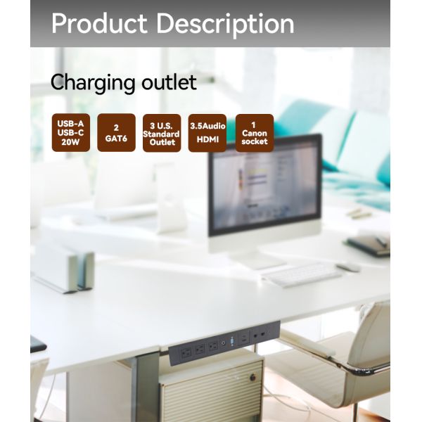 Interchangeable Under Desk Surge Protector power Unit For Conference Room Furniture