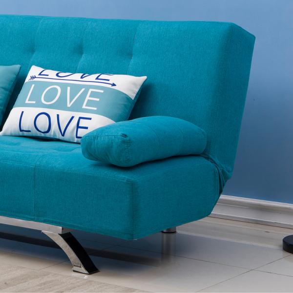 Lightweight Blue Fabric Foldable Sofa Bed For Home