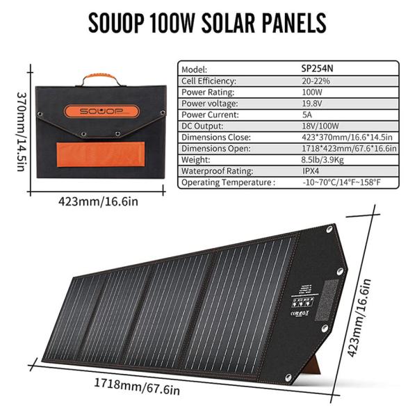 Portable 1800W Solar Charging Generator for Phone / Drone / Camera / Car Refrigerator