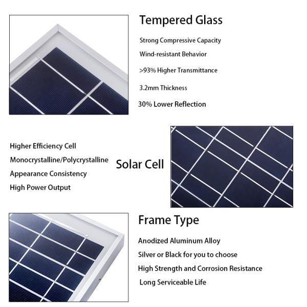 10w Малые портативные солнечные панели 340 X 240 X 17 мм 10 Вт монокристаллическая солнечная панель