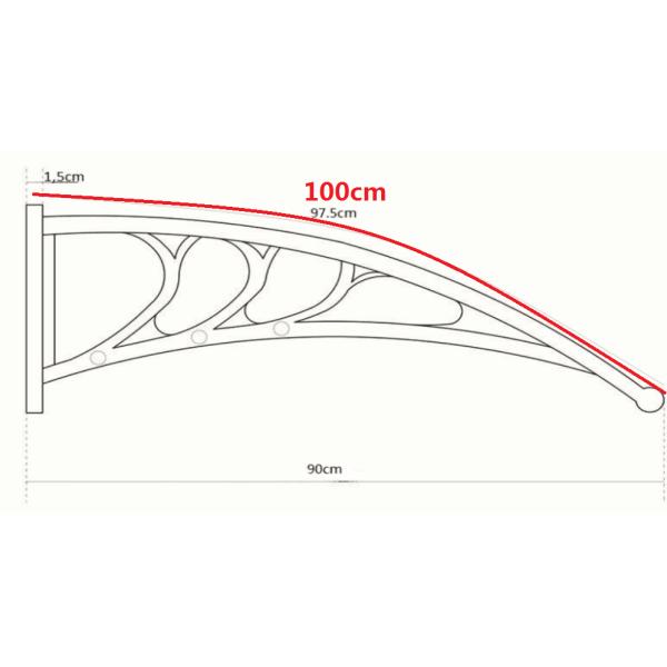 Windproof Polycarbonate Garden Canopy , Door Entry Rain Cover Long Life Span