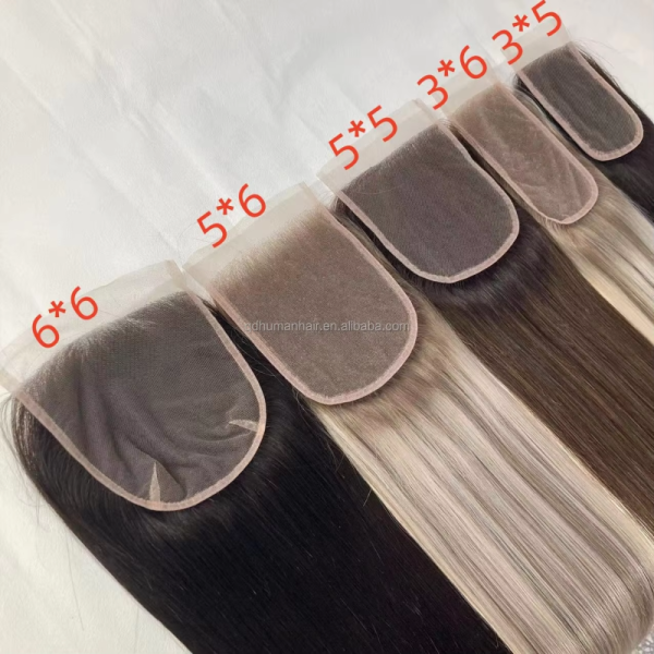 Factory Wholesale Lace Topper 5x5 100% Raw VRIGHIN  Human Hair Pre Colored Mesh Integration Closure DROP SHIPPING REDAY TO GO