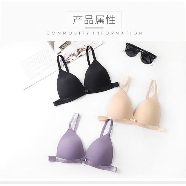 S Size Gathered Bra Female Sexy Triangle Cup Thin Suspenders Seamless Beauty Back Student Underwear Female Adjustable Bra