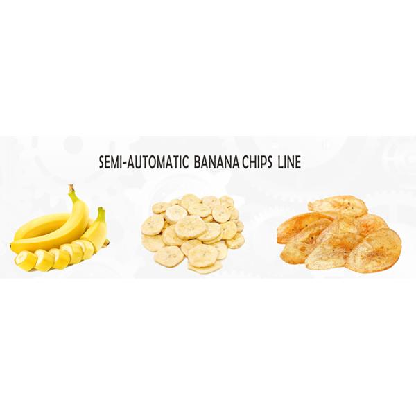 CE 50kg/H 5mm Plantain Banana Chips Production Line Semi Automatic