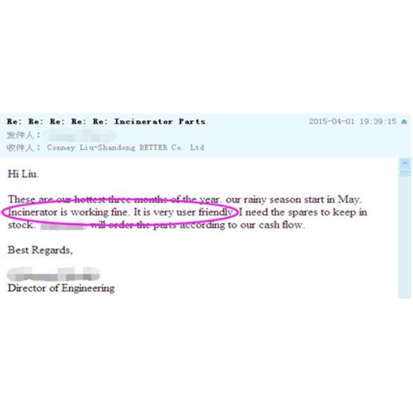 3D Installation Video Provided Hospital Solid Healthcare Waste Dustin Bag Incinerator