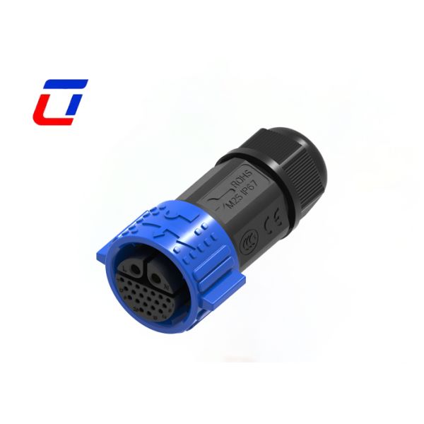 M25 Waterproof Aviation Connector Push Pull 300V Multi Pin 2+20 Pin Connector