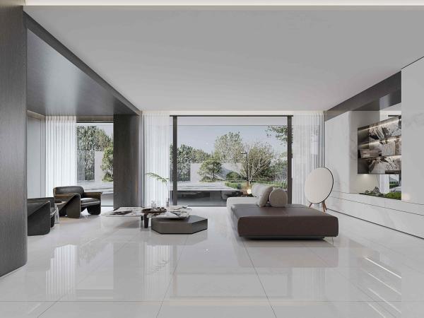 Firebrick Marble 800x800mm Gray Polished Glazed Porcelain Tiles For Office Stain-resistance