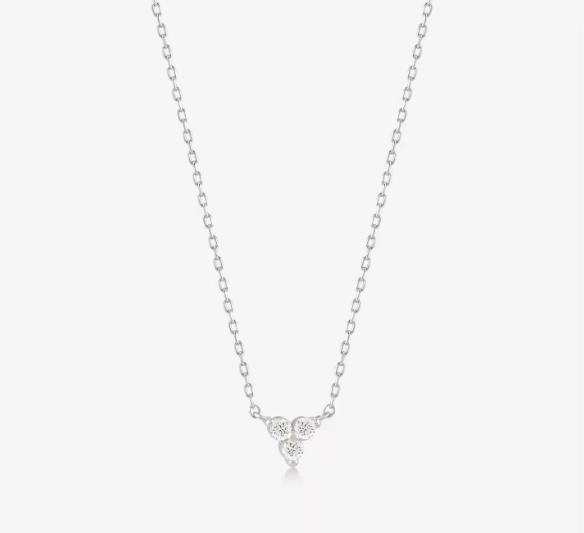 18-каровый золотой цирконовый подвесок Серебряная цепочка трио Алмазный кубический цирконовый ожерелье