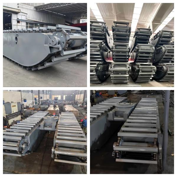 Amphibious Excavator Additional Pontoons Hydraulic Spuds Deep Water Up To 3M