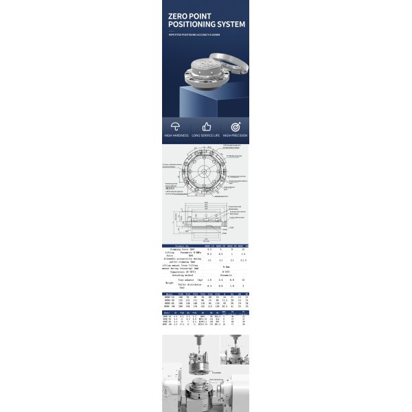 8KN 15KN Automated Zero Point Positioning System Quick Change Modular Clamping Solution
